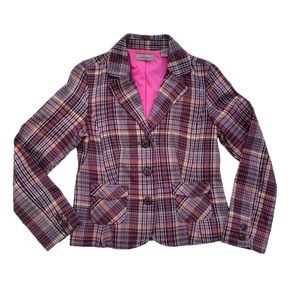 I.e. Relaxed Plaid Wool Blend Academia Preppy Blazer Women’s Small Western EUC